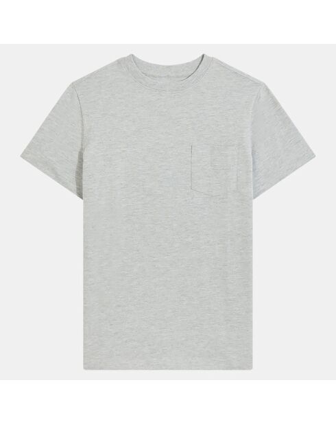 T-Shirt Laurent mc poche gris chiné