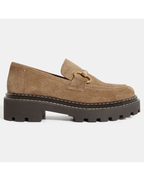 Mocassins en Cuir marron taupe