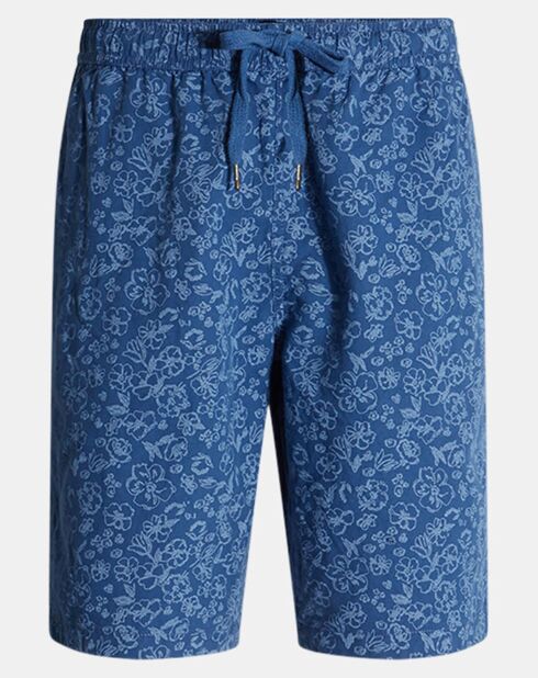 Bermuda en Coton& Lin Pudocklinp print bleu foncé