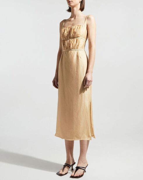 Robe satinée Nym  beige