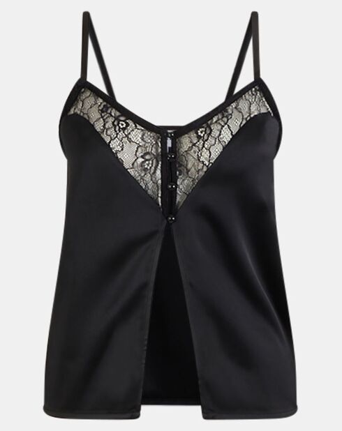 Capri schwarzes Satin-Top