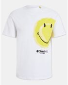 T-Shirt en Coton Bio Bloose s mc smiley blanc