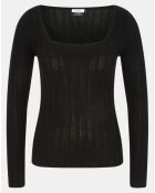 Pull en Laine & Cachemire Sacha col danseuse noir