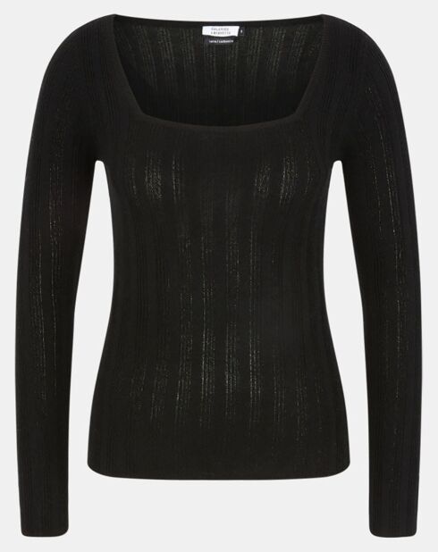 Pull en Laine & Cachemire Sacha col danseuse noir