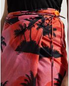 Jupe midi Jacky Wrap rose/noir