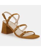 Sandales à talon en Cuir marron - Talon 6 cm
