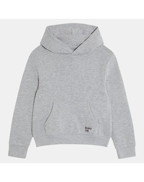 Sweat à capuche Voons gris chiné