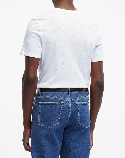 T-Shirt en Coton Bio Fishpri mc micro print écru