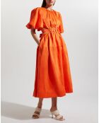 Robe midi en Lin mélangé Cosette Tie Back ouverte dos orange