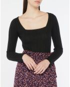 Pull en Laine & Cachemire Sacha col danseuse noir