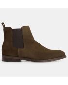 Chelsea Boots en Cuir vert kaki