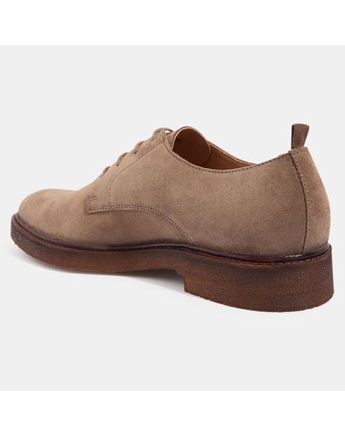 Derbies en Velours de Cuir marron taupe