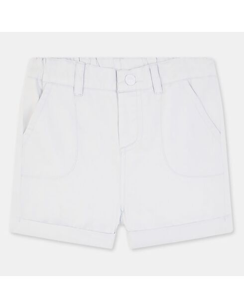 Short en Coton Bio Itano  twill bleu ciel