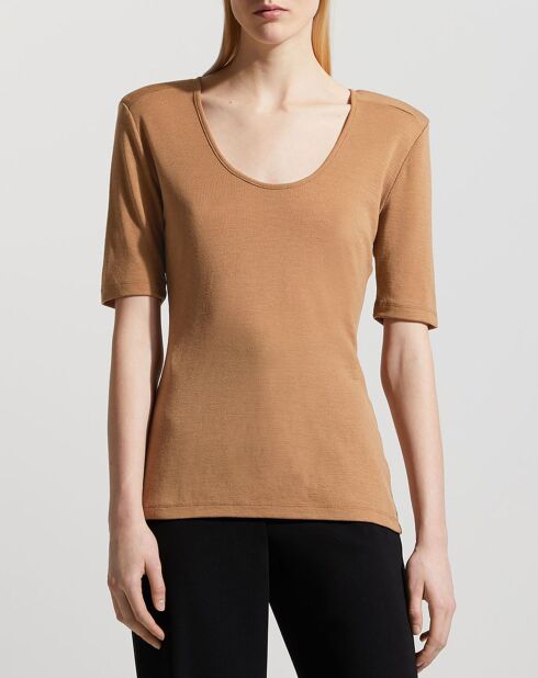 T-Shirt 100% Laine Cedina marron