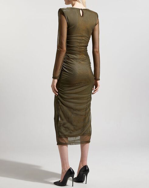 Khakifarbenes Lurex-Kleid Elvira