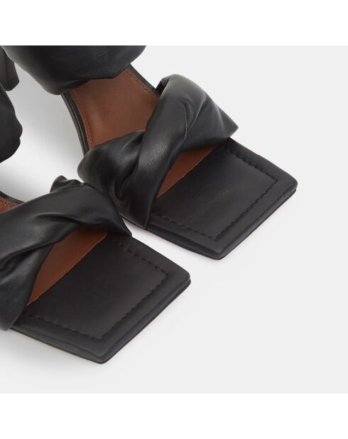Mules en Cuir Twist noires - Talon 9 cm