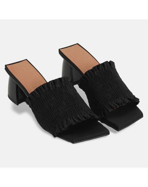 Mules Smock noires - Talon 6 cm