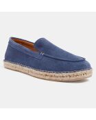 Mocassins espadrilles en Velours de Cuir bleu jean