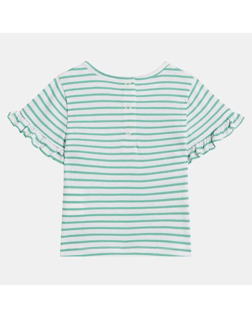 T-Shirt Iraja mc froufrou blanc/vert