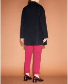 Manteau caban 100% Laine Aglae bleu marine