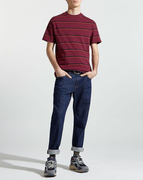 T-Shirt Flooray mc pique rayé bordeaux