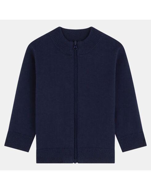 Gilet Ojule zippé col bleu marine