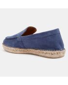 Mocassins espadrilles en Velours de Cuir bleu jean