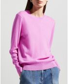 Pull 100% Cachemire Zabri col rond rose