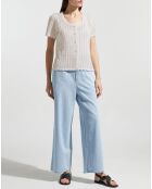 Top en crochet écru