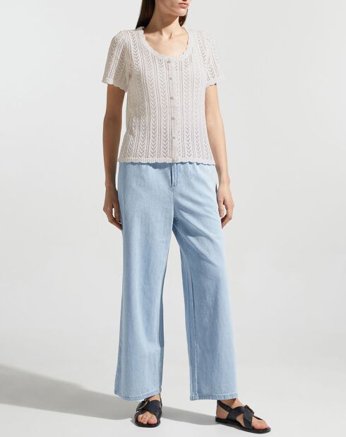 Top en crochet écru