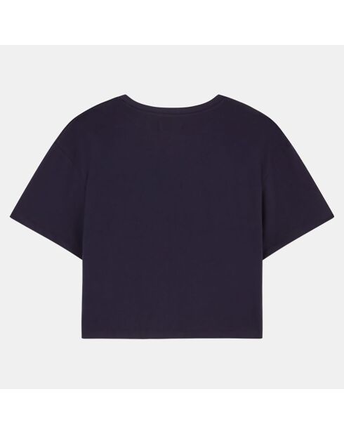 T-Shirt en Coton Bio Glamour mc print bleu marine
