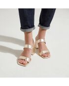 Sandales en Cuir platine - Talon 7 cm