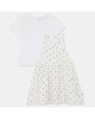 Ensemble en Coton Bio Amarla bis robe aop écru/rose