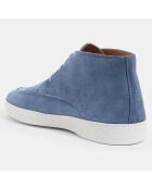 Derbies en Velours de Cuir mid bleu jean