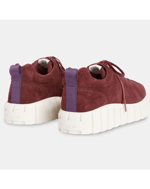 Baskets en Velours de Cuir Odessa bordeaux