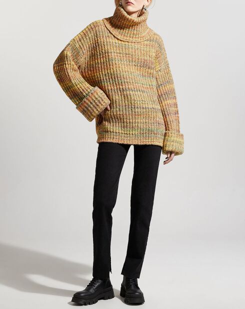 Mehrfarbiger Pullover aus Wollmischung mit Mäandermotiv