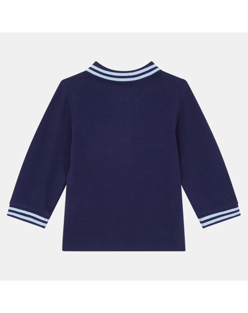 Polo en Coton Bio Atoso ml piqué bleu marine