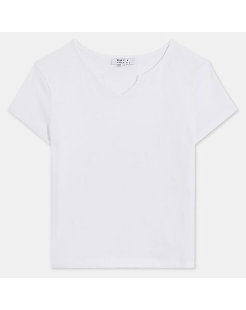 T-Shirt Lindsay mc pointelle blanc