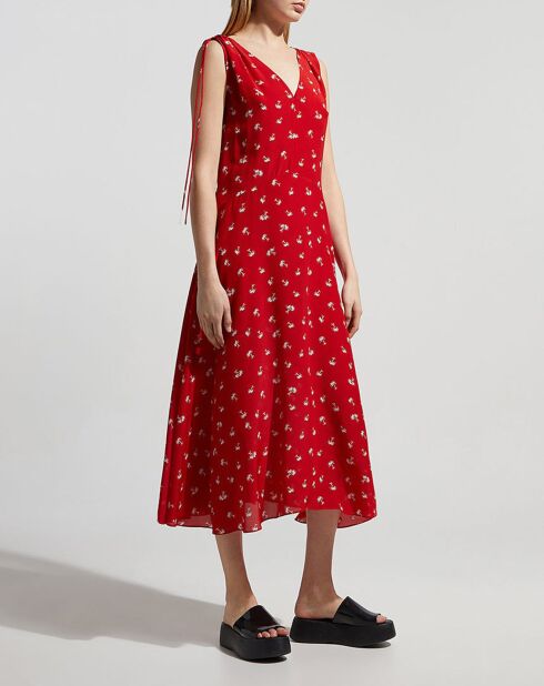 Robe 100% Soie Canon rouge