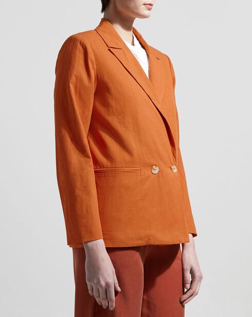 Blazer en Coton & Lin terre brûlée