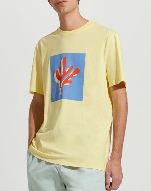 Camiseta con estampado Fishigraf de 1 cm amarillo claro