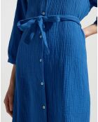 Robe-chemise midi Lao bleu vif