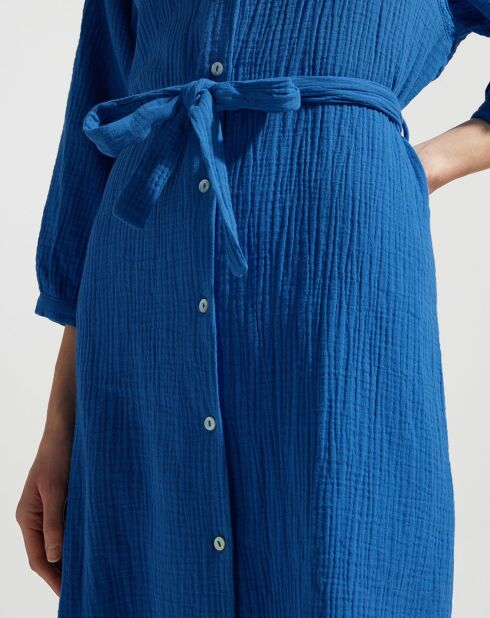 Robe-chemise midi Lao bleu vif