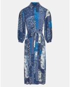 Robe 100% Soie Lora bleue