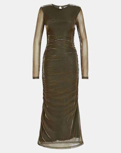 Khakifarbenes Lurex-Kleid Elvira