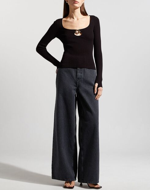 Pull en Maille de Coton Melissa avec bijou noir