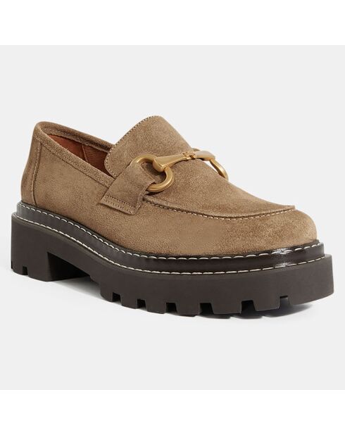 Mocassins en Cuir marron taupe