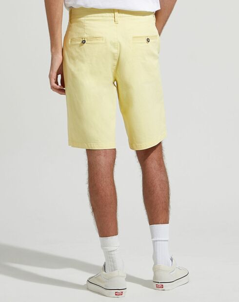 Bermuda en Coton Bio Pumuda basic jaune clair