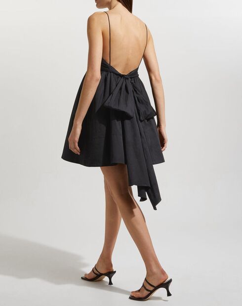 Abito nero Cantina mini con fiocco