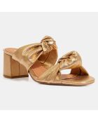 Mules à talon en Cuir dorées - Talon 5.5 cm
